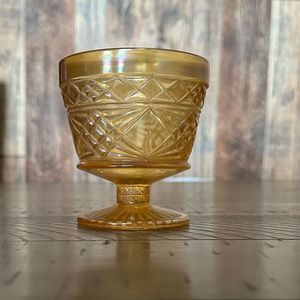 Vintage Depression Glass Yellow Golden Glow Glass Cup Bowl Dish